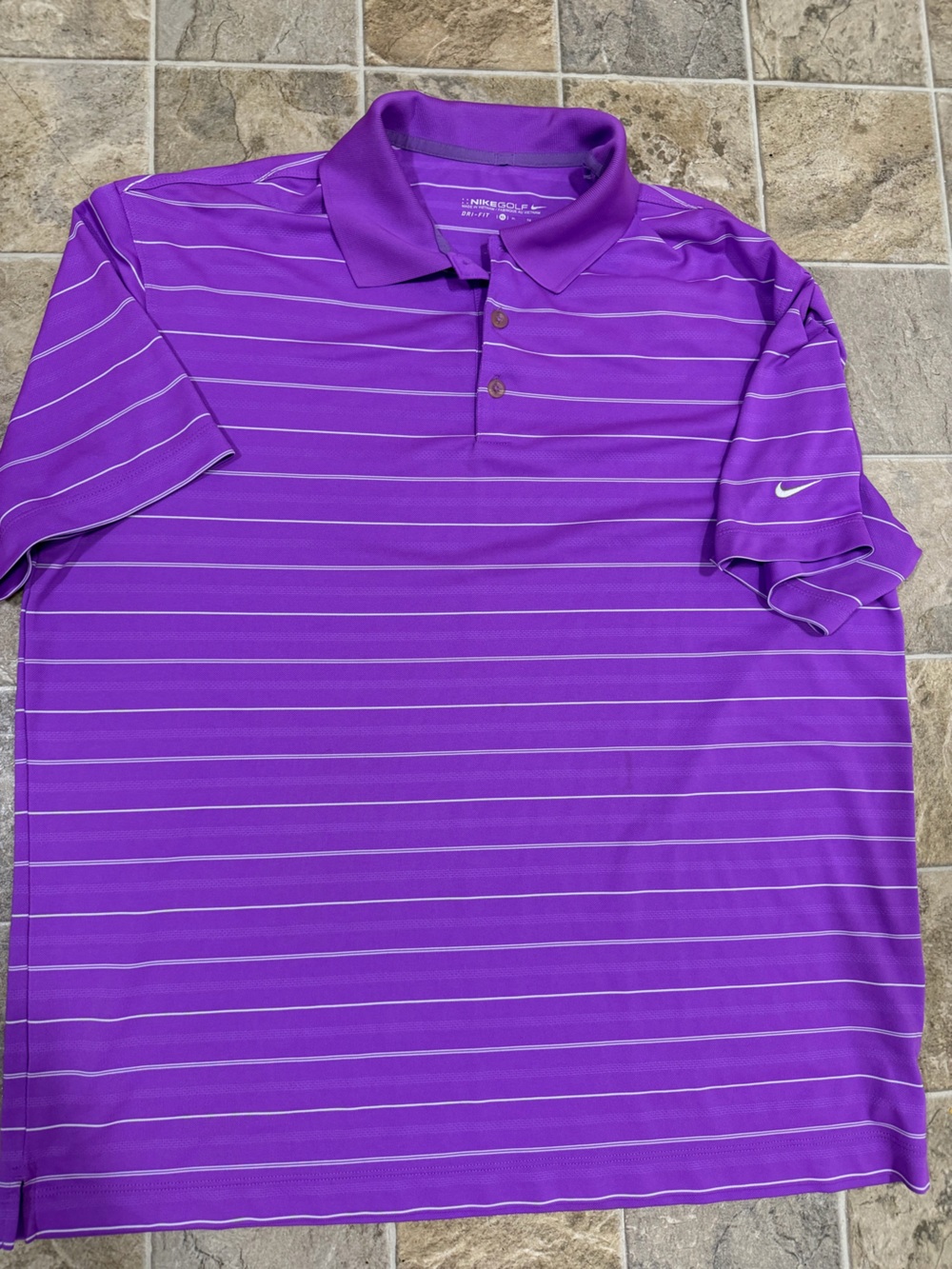 Nike Purple Polo with Thin White Stripes